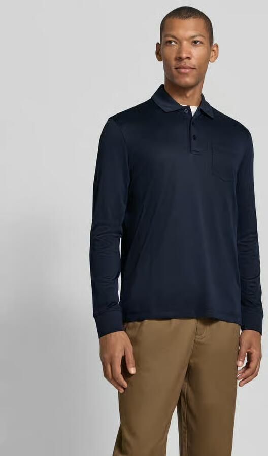 Bugatti regular fit poloshirt van katoenmix met borstzak - Foto 3
