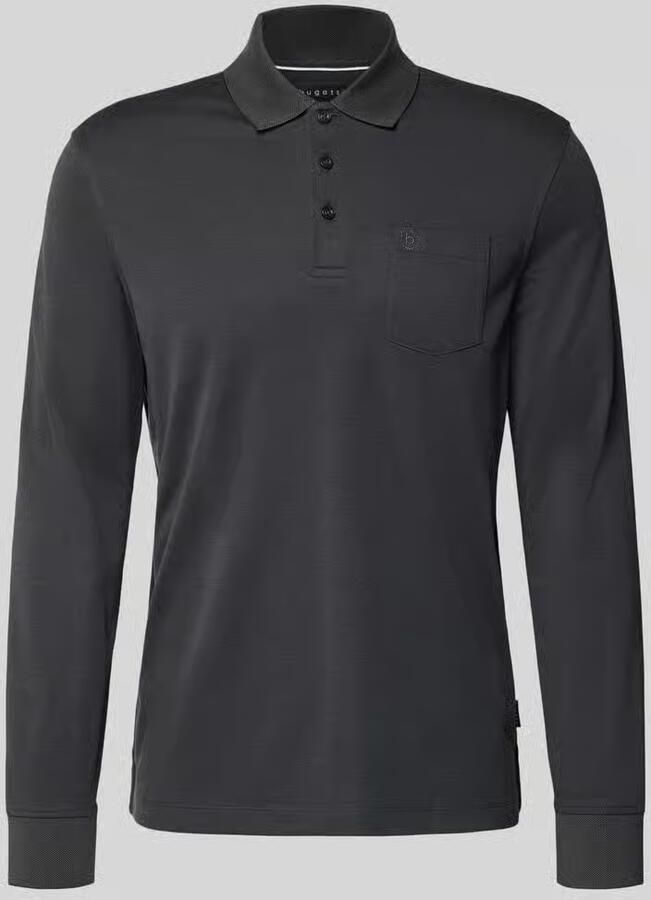 Bugatti regular fit poloshirt van katoenmix met borstzak