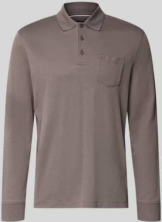 Bugatti regular fit poloshirt van katoenmix met borstzak