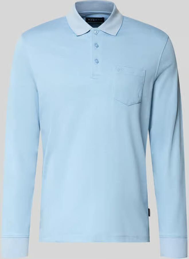 Bugatti regular fit poloshirt van katoenmix met borstzak