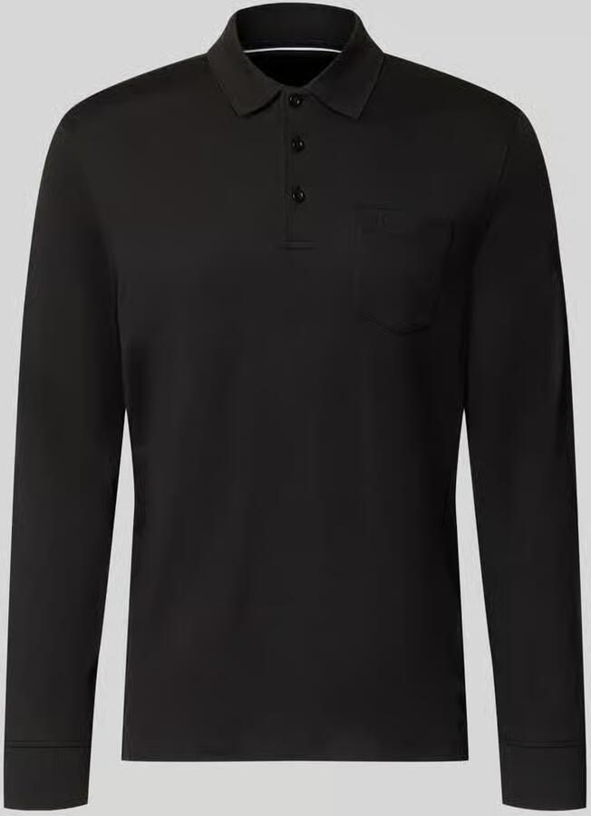 Bugatti regular fit poloshirt van katoenmix met borstzak
