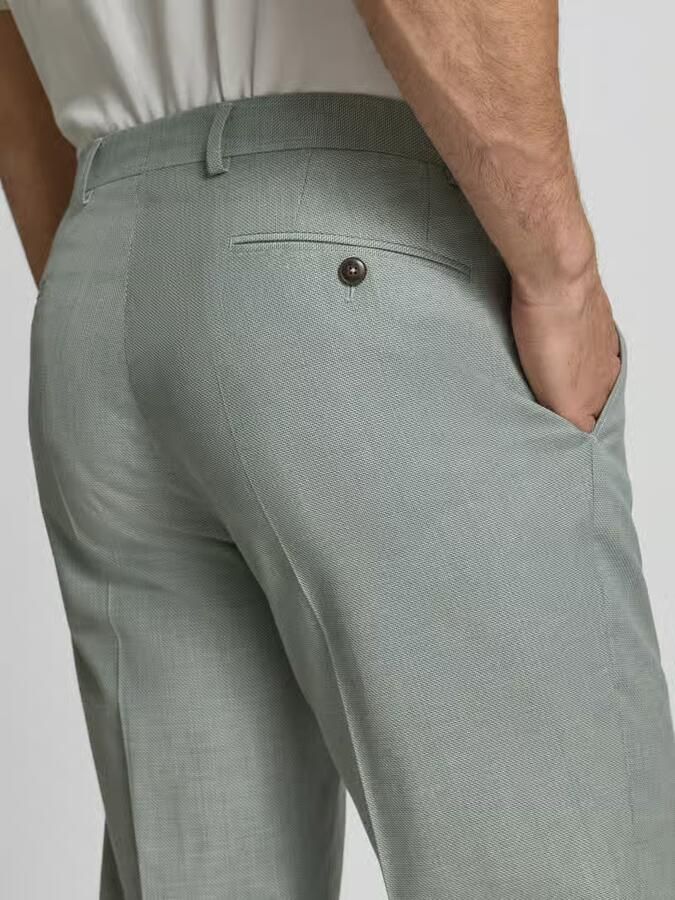 Bugatti regular fit stoffen broek met persplooien