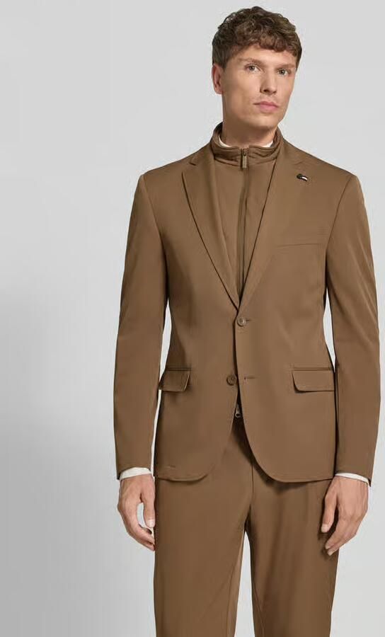 Bugatti Slim fit 2-in-1-colbert met klepzakken - Foto 2