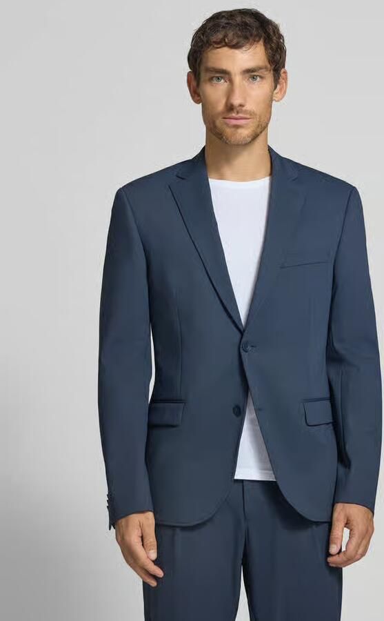 Bugatti Slim fit 2-knoops colbert met klepzakken - Foto 3