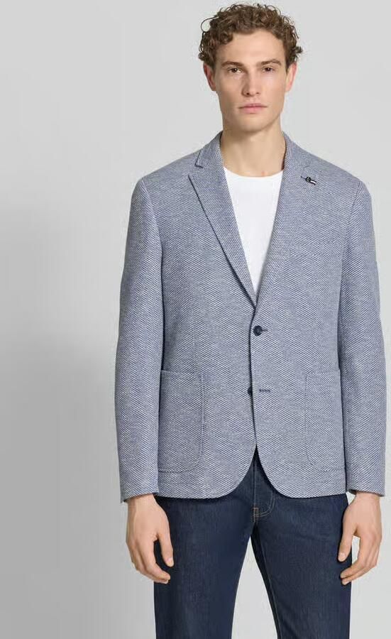 Bugatti Slim fit 2-knoops colbert met reverskraag - Foto 4