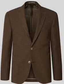 Bugatti slim fit 2-knoops colbert van mix van katoen en linnen
