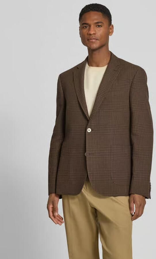 Bugatti slim fit 2-knoops colbert van mix van katoen en linnen - Foto 3