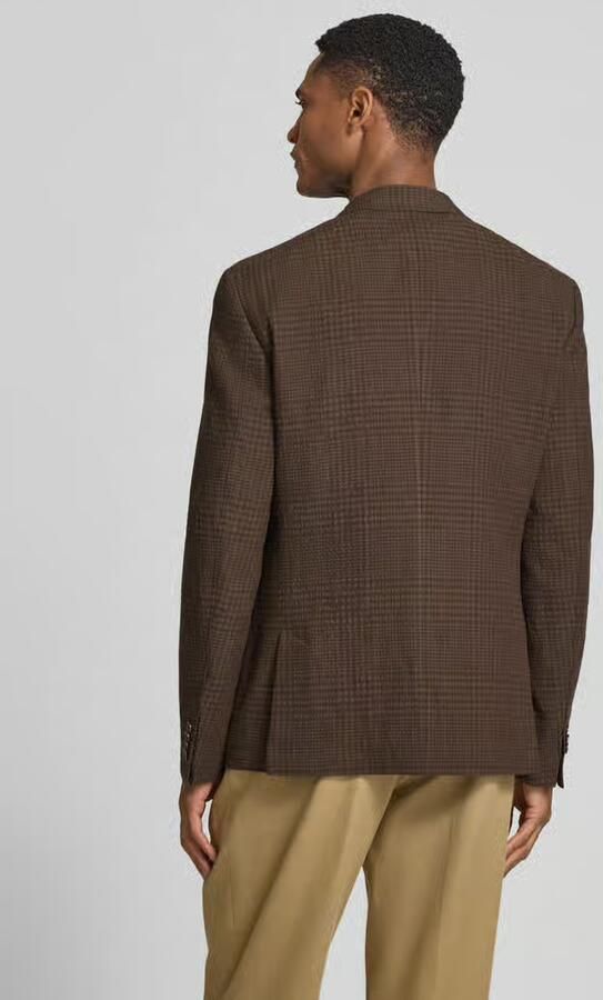Bugatti slim fit 2-knoops colbert van mix van katoen en linnen - Foto 2