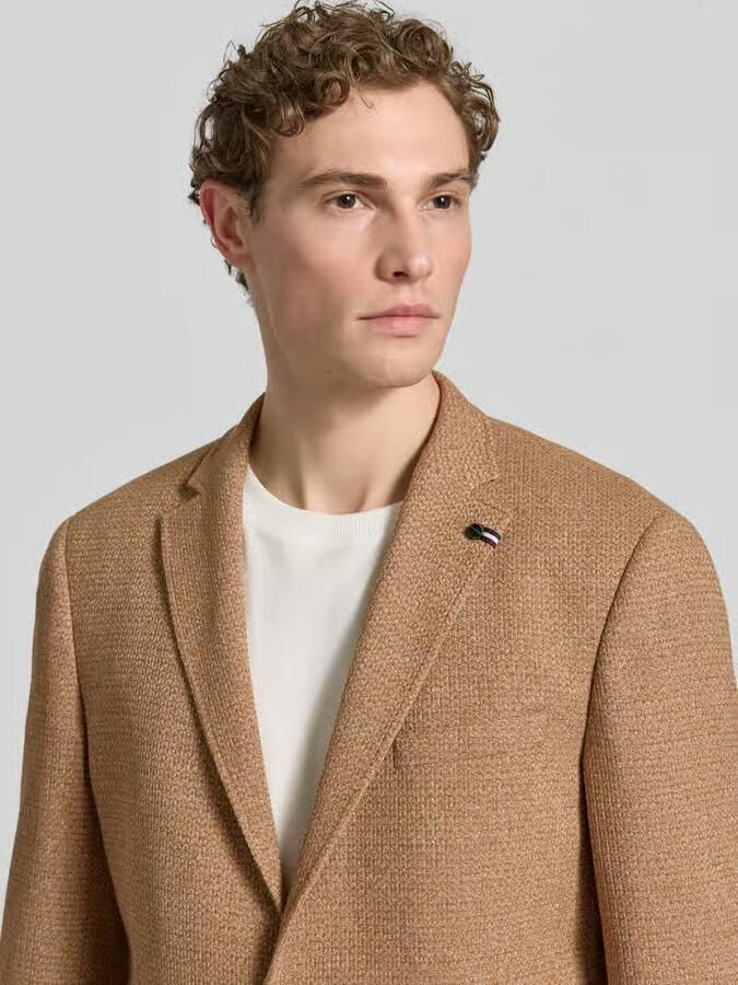Bugatti slim fit 2-knoopscolbert met structuurpatroon