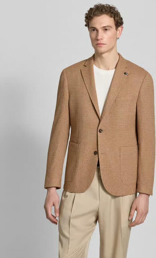 Bugatti slim fit 2-knoopscolbert met structuurpatroon - Foto 3