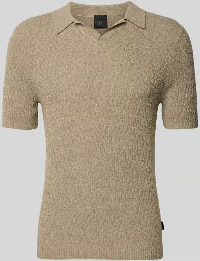 Bugatti slim fit gebreid poloshirt met structuurpatroon - Foto 2