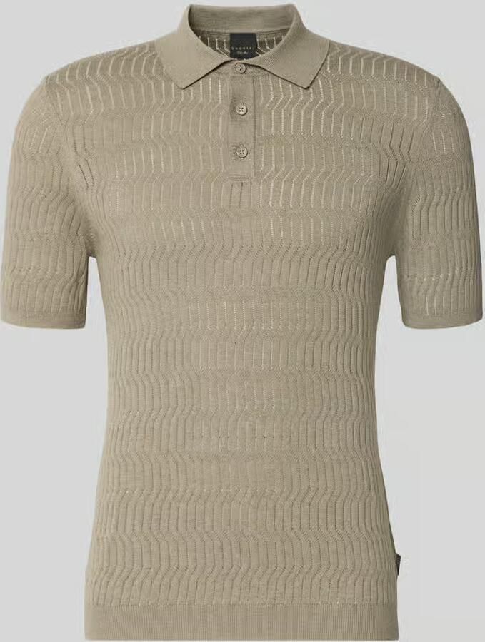 Bugatti slim fit knitwear-poloshirt met knoopsluiting - Foto 2