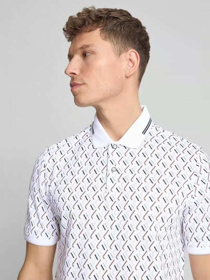 Bugatti Slim fit poloshirt in all-over look