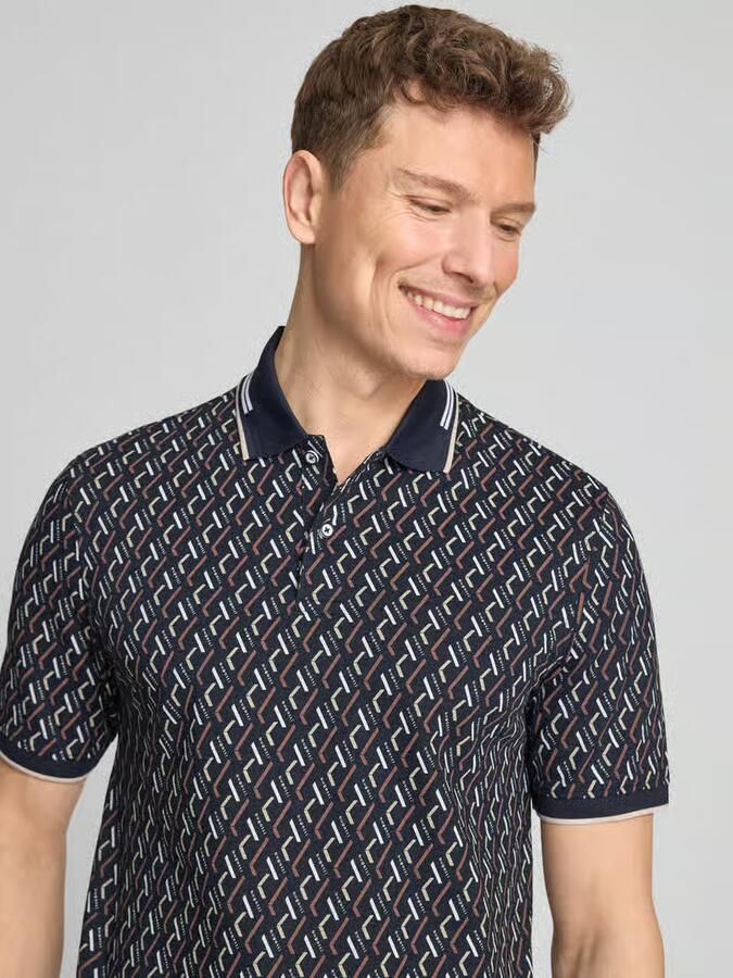 Bugatti Slim fit poloshirt in all-over look