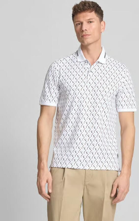 Bugatti Slim fit poloshirt in all-over look - Foto 4
