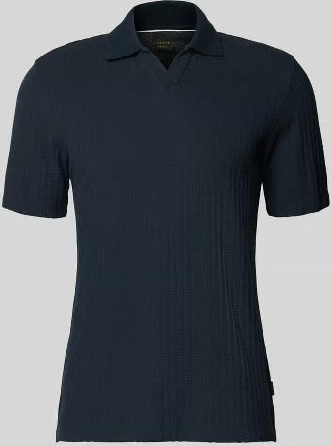 Bugatti slim fit poloshirt met structuurpatroon en V-hals - Foto 2