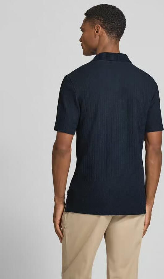 Bugatti slim fit poloshirt met structuurpatroon en V-hals - Foto 2