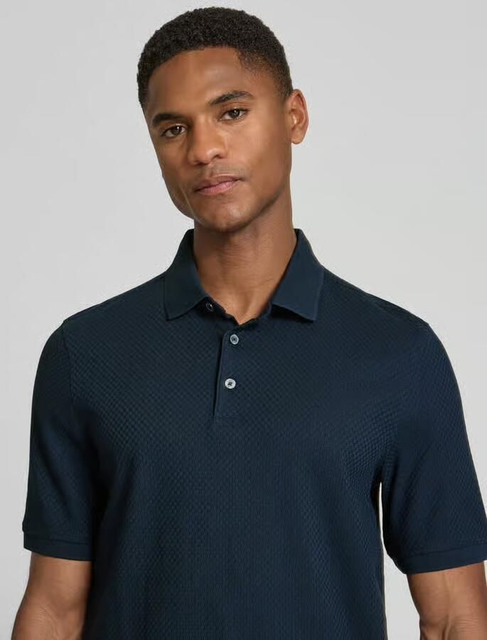 Bugatti slim fit poloshirt met structuurpatroon