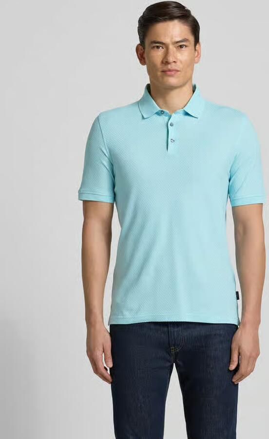Bugatti slim fit poloshirt met structuurpatroon - Foto 2