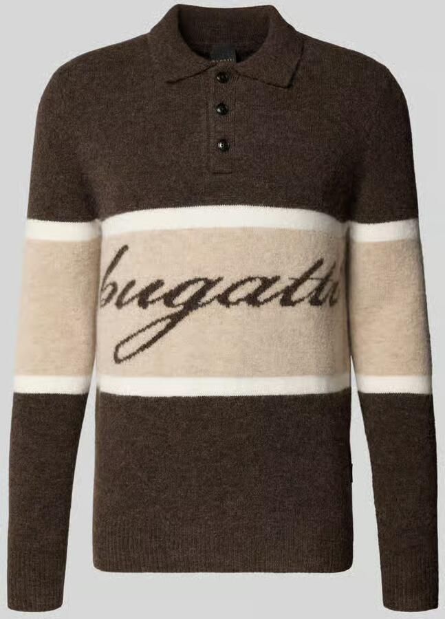Bugatti Slim fit pullover met wol
