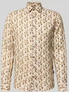 Bugatti slim fit vrijetijdsoverhemd van puur linnen model 'Gold'