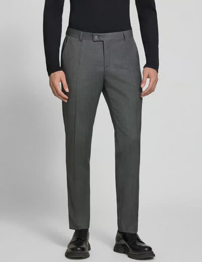 Bugatti straight fit broek van scheerwolmix - Foto 3