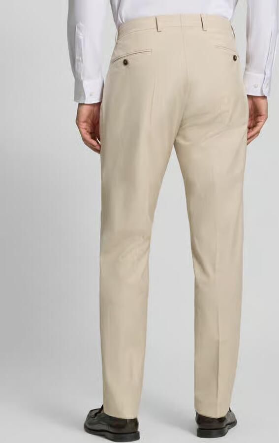 Bugatti straight fit broek van scheerwolmix
