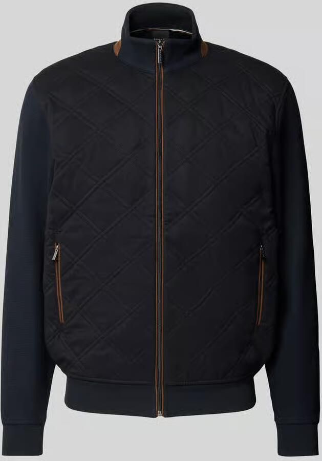 Bugatti Sweatjack met stiknaden en ritssluiting