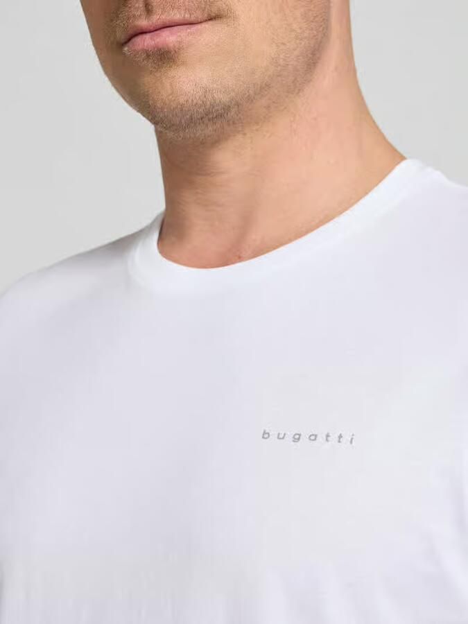 Bugatti T-shirt met labeldetail
