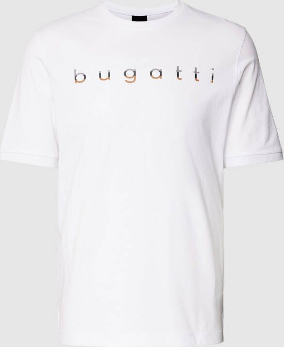 Bugatti T-shirt met labelprint