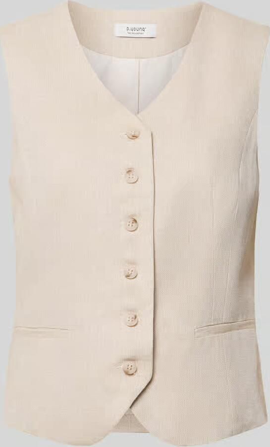 B.Young Bodywarmer van mix van viscose en linnen met V-hals model 'DAZIA' - Foto 2