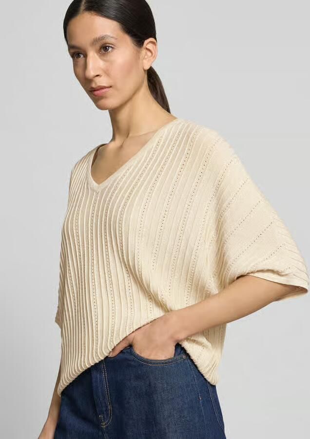B.Young Gebreid shirt met V-hals model 'MOBBE'