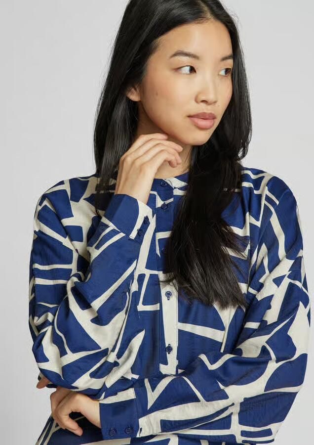 B.Young Midi-jurk met opstaande kraag model 'Ihamma'