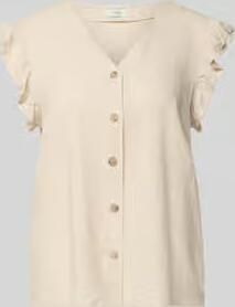 B.Young regular fit blouse van mix van linnen en viscose met ruches