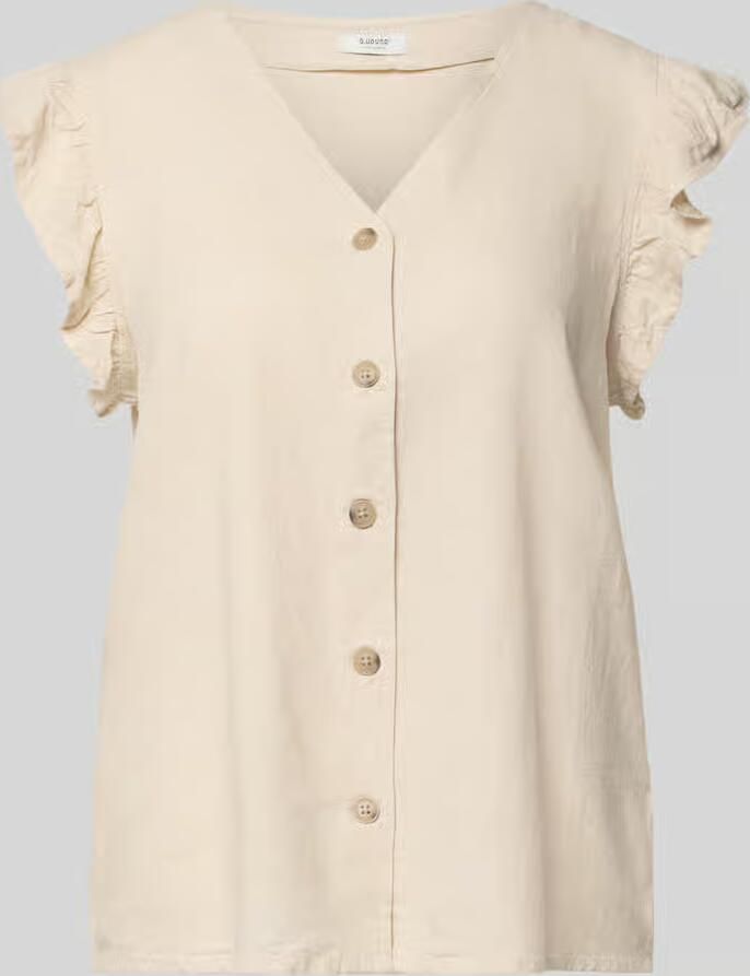 B.Young regular fit blouse van mix van linnen en viscose met ruches - Foto 2