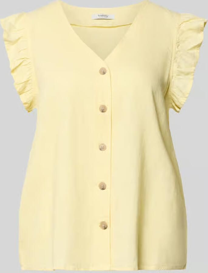 B.Young regular fit blouse van mix van linnen en viscose met ruches - Foto 2