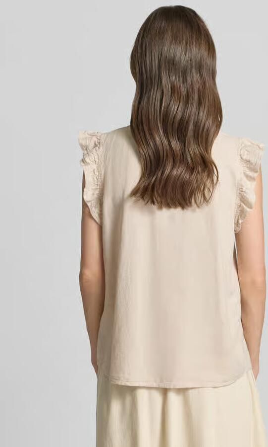 B.Young regular fit blouse van mix van linnen en viscose met ruches - Foto 2