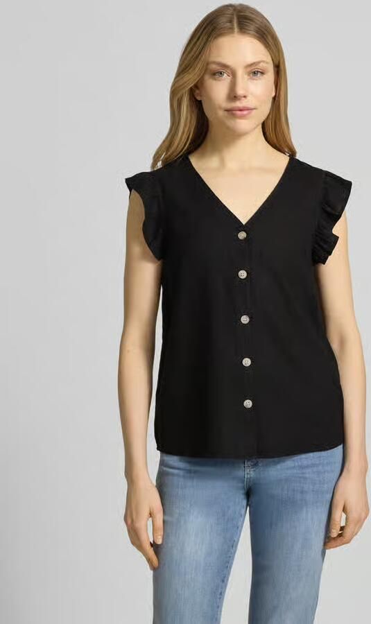 B.Young regular fit blouse van mix van linnen en viscose met ruches - Foto 4
