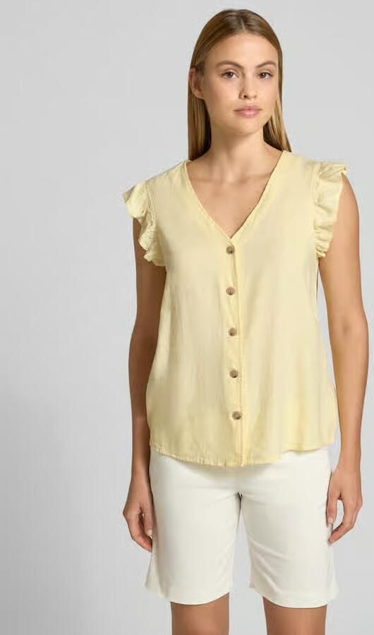 B.Young regular fit blouse van mix van linnen en viscose met ruches - Foto 2