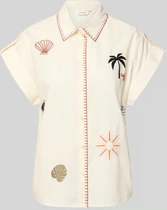 B.Young regular fit overhemdblouse met all-over motiefstitching model 'Jesse' - Foto 2