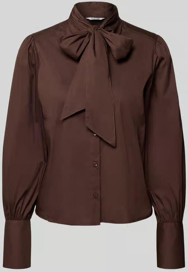 B.Young Regular fit strikblouse met opstaande kraag model 'IDOL BOW SHIRT'