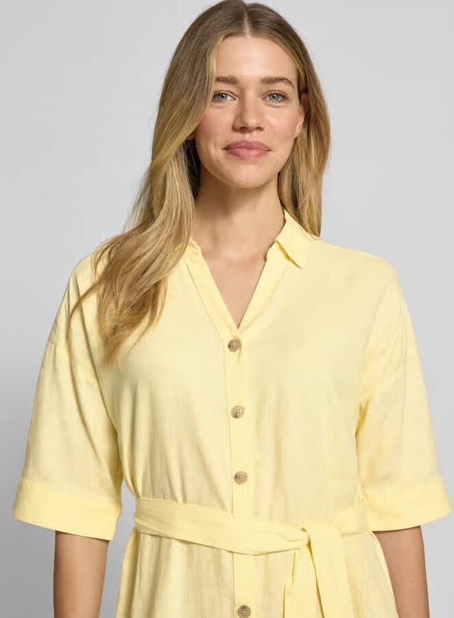 B.Young relaxed fit midi-jurk van linnenmix model 'Falakka'