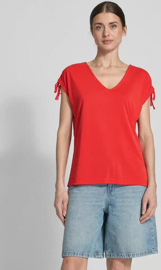 B.Young T-shirt met geribde V-hals model 'PERL' - Foto 2