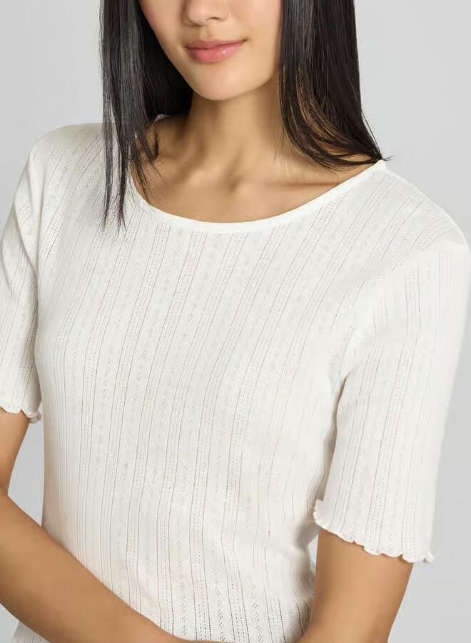B.Young T-shirt met golvende zoom en ronde hals model 'UNICA' - Foto 2