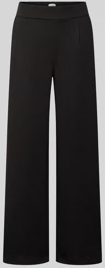 B.Young Wide leg stoffen broek in zwart met bandplooien model 'Rizetta'