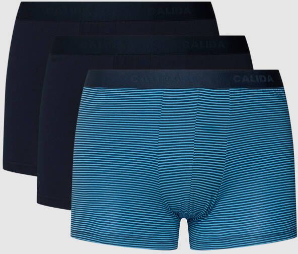 CALIDA Boxershort met logostitching in een set van 3 stuks model 'Natural Benefit'