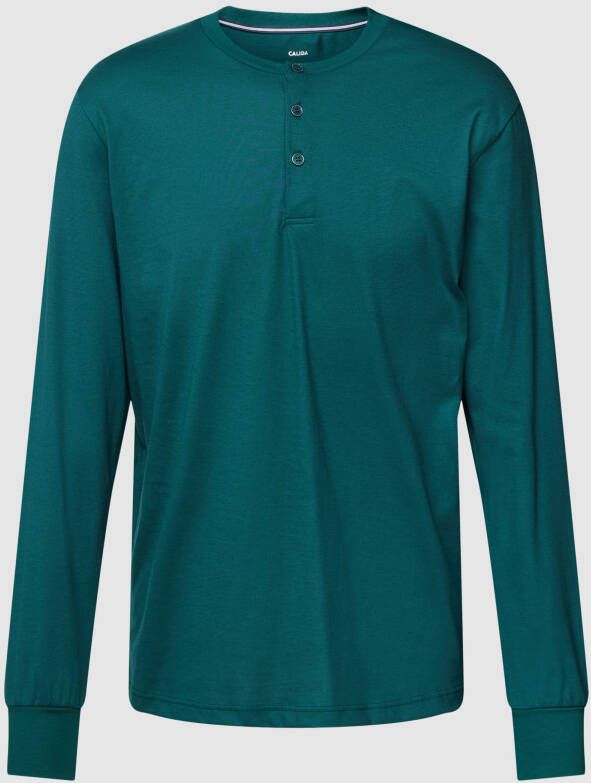 CALIDA Shirt met lange mouwen en korte knoopsluiting