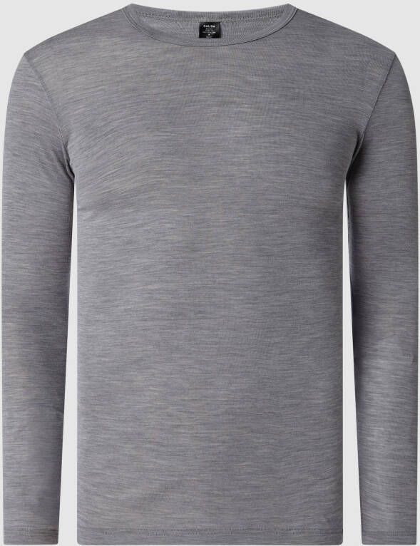 CALIDA Shirt met lange mouwen van een mix van scheerwol en zijde