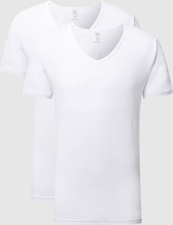 CALIDA T-shirt met stretch in set van 2 stuks