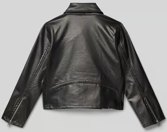 Calvin Klein Jeans Bikerjack in leerlook met klepzakken